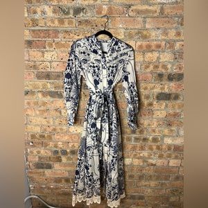Devotion Twins printed maxi dress with tie, size S never been worn